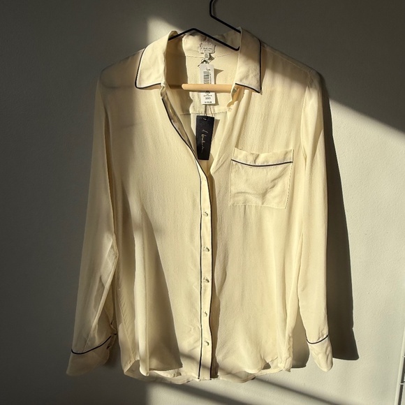 Aritzia Babaton 100% Silk Blouse ~ Brand New ~ XXS - Picture 1 of 8